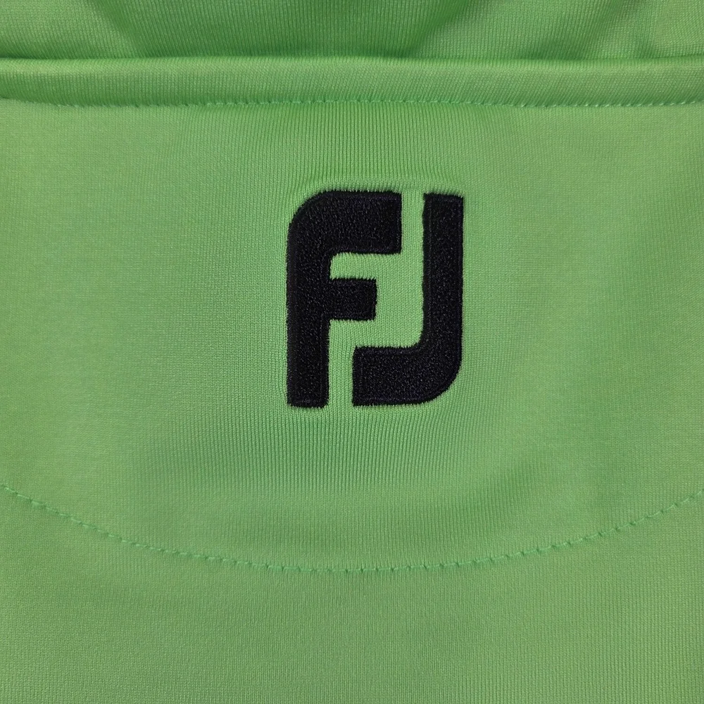 FootJoy Mens Medium Lime Green Quarter Zip Golf Pullover Performance Mock Neck